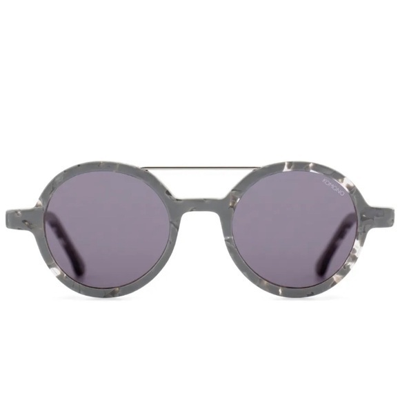 KOMONO Vivien Concrete Sunglasses NEW Grey Gray Round - Picture 1 of 13